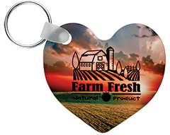 Sublimated Heart 2 Sided Keychain